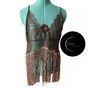 Victoria’s Secret Leopard Print Lace Camisole Size L